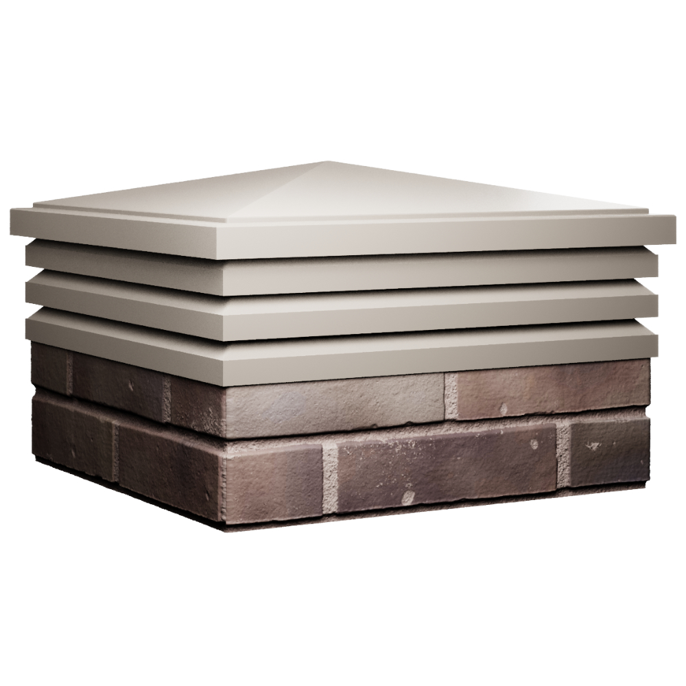 Колпак Zking Бона ХайТек Бежевый на столб 2х2 кирпича (513х513мм) в Первоуральске фото