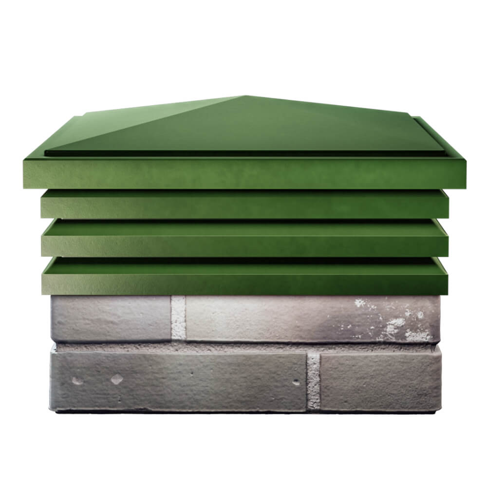 Колпак Zking Бона ХайТек Зеленый на столб 1.5х1.5 кирпича (385х385мм) Первоуральск фото