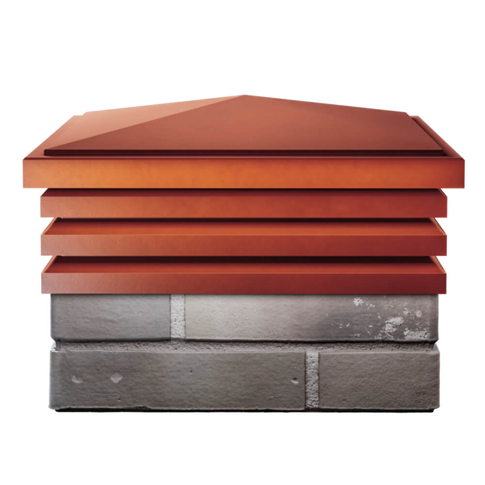 Колпак Zking Бона ХайТек Красный на столб 1.5х1.5 кирпича (385х385мм) Первоуральск фото