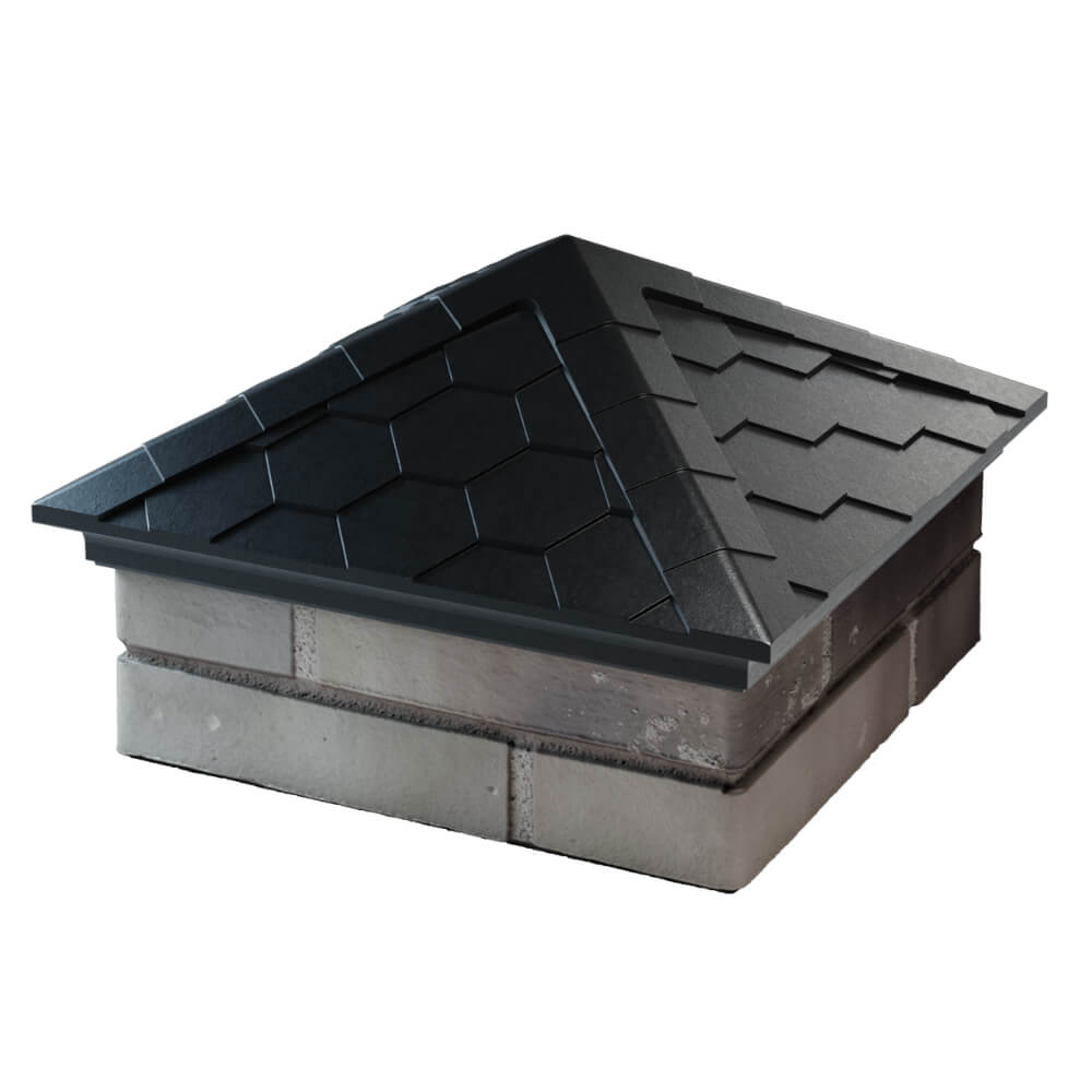 Колпак Zking Эверест Черный на столб 1.5х1.5 кирпича (390х390мм) в Первоуральске фото