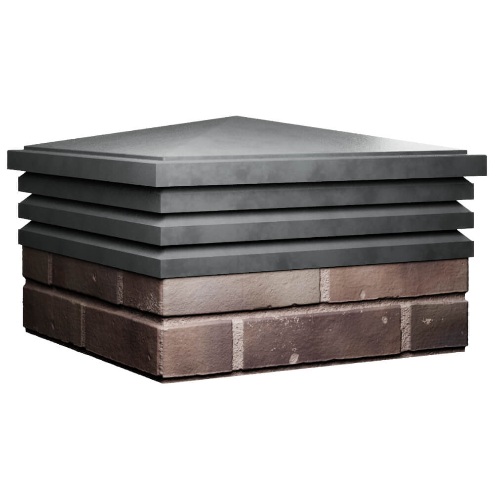 Колпак Zking Бона ХайТек Серый на столб 2х2 кирпича (513х513мм) в Первоуральске фото