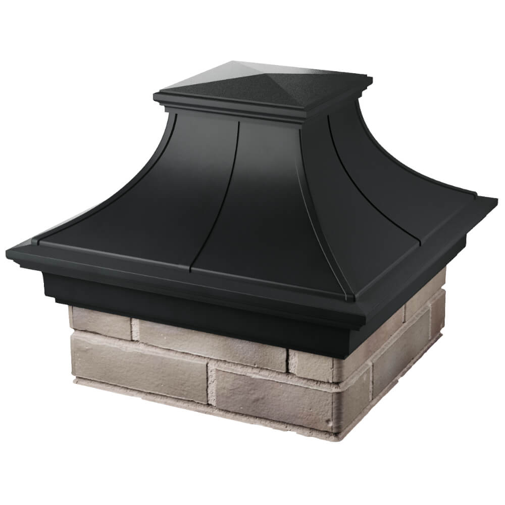 Колпак Zking Монблан Премиум Черный на столб 1.5х1.5 кирпича (385х385мм) в Первоуральске фото