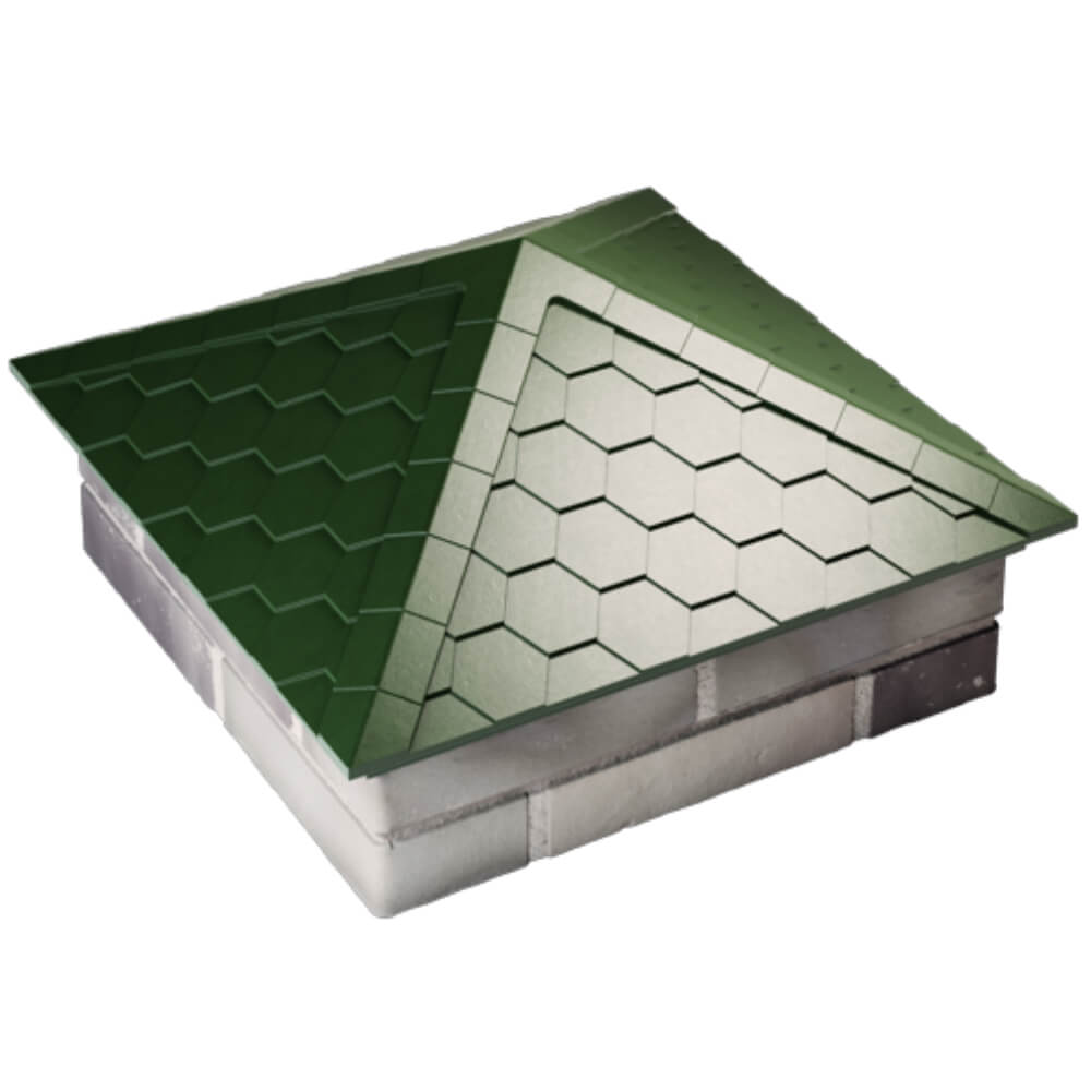 Колпак Zking Эверест Зеленый на столб 2х2 кирпича (535х535мм) Первоуральск фото