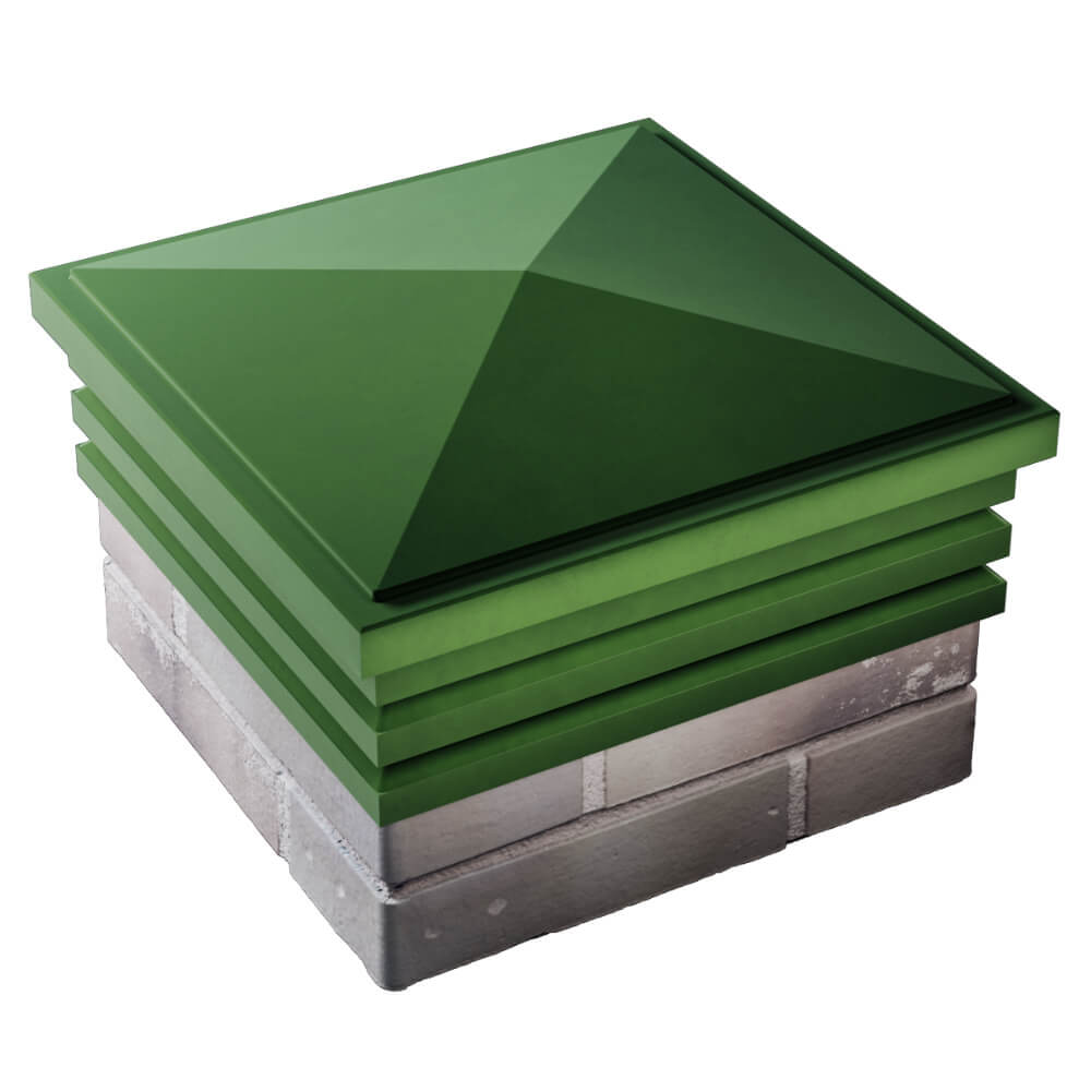 Колпак Zking Бона ХайТек Зеленый на столб 1.5х1.5 кирпича (385х385мм) в Первоуральске фото