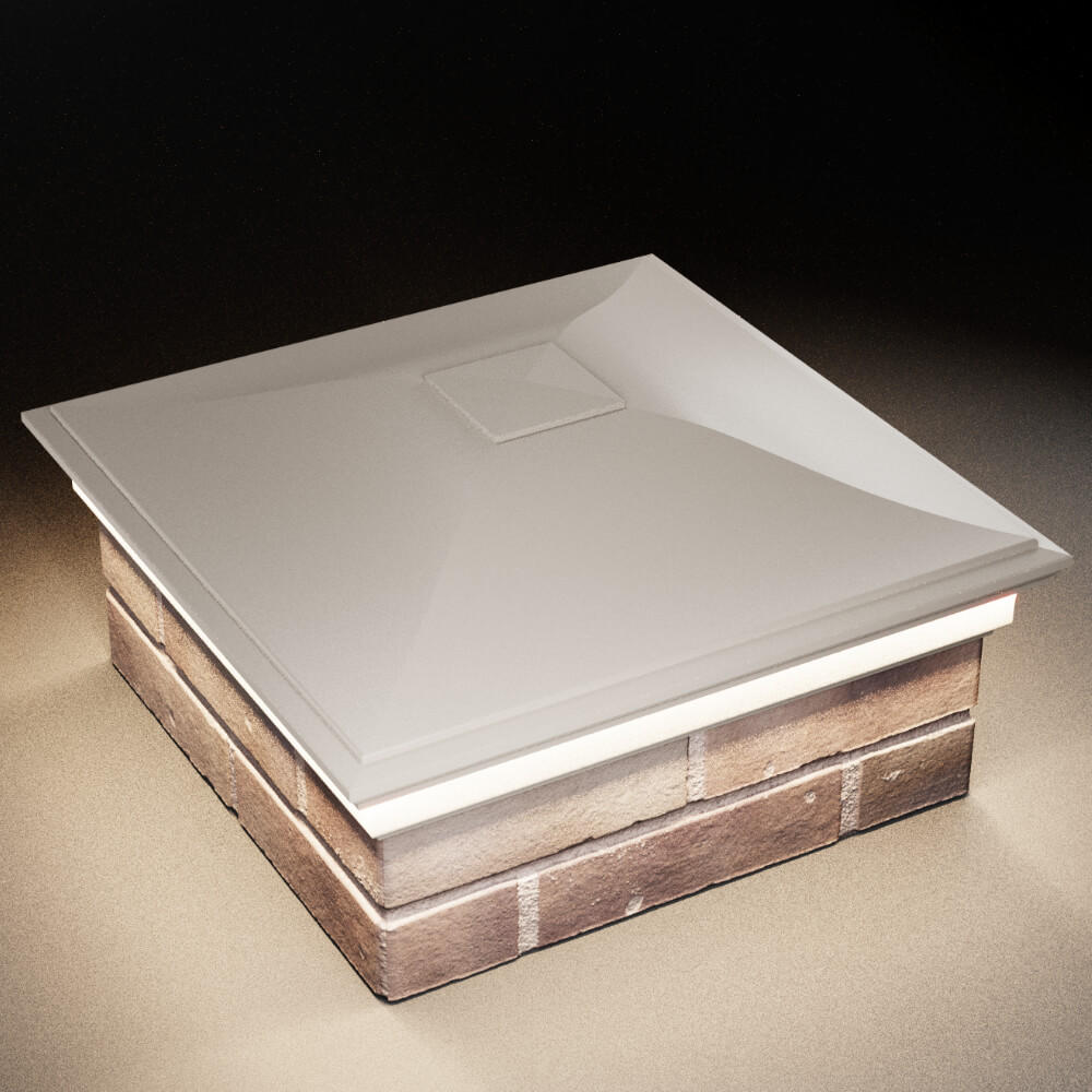 Колпак Zking Монблан Бежевый на столб 2х2 кирпича (515х515мм) c подсветкой в Первоуральске фото