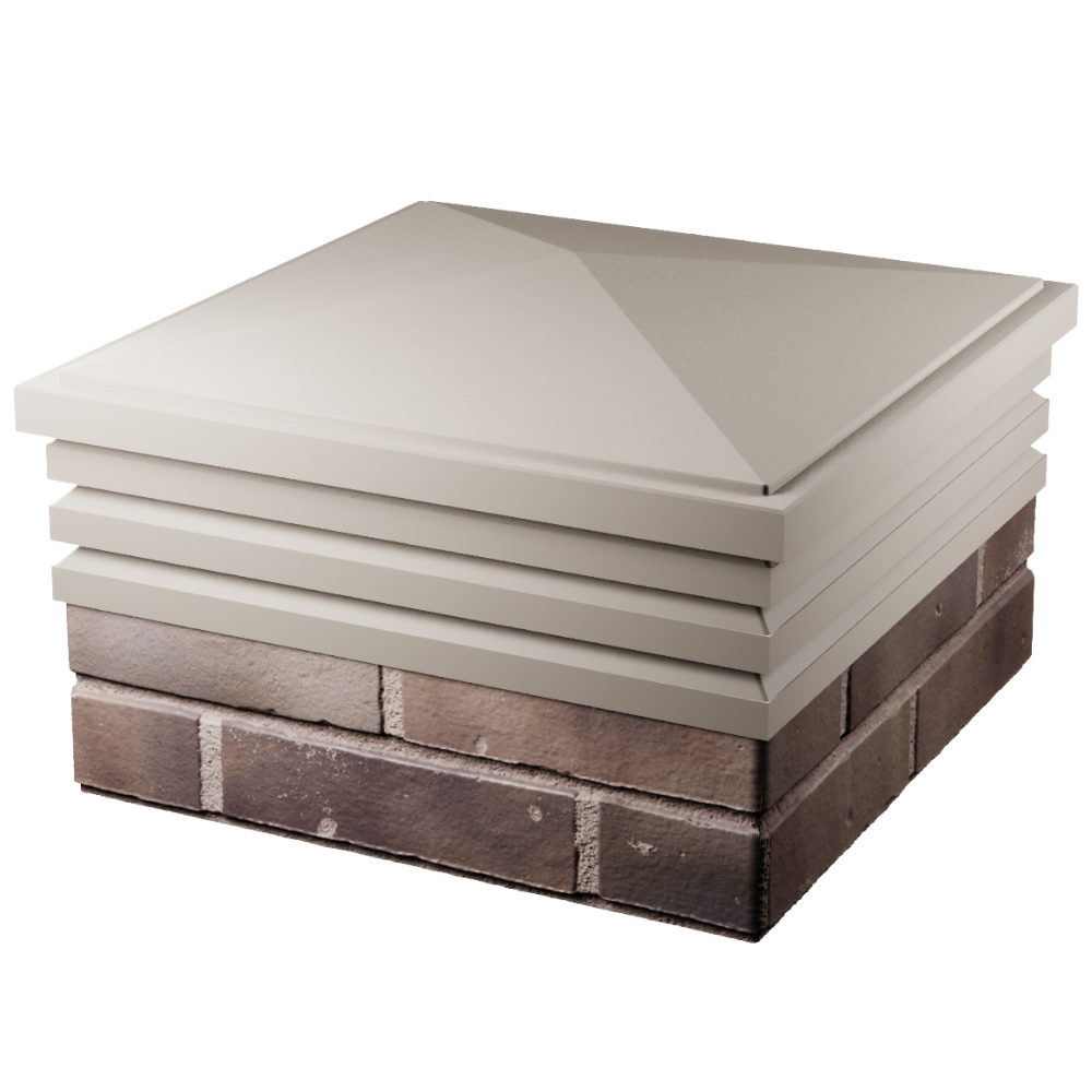 Колпак Zking Бона ХайТек Бежевый на столб 2х2 кирпича (513х513мм) в Первоуральске фото