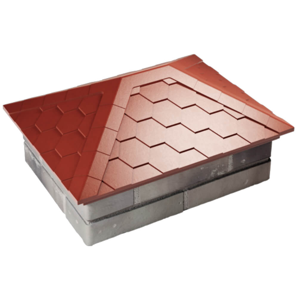 Колпак Zking Эверест Красный на столб 2х1.5 кирпича (520х390мм) Первоуральск фото