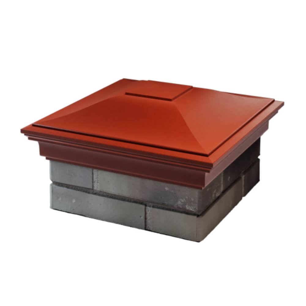 Колпак Zking Монблан Красный на столб 1.5х1.5 еврокирпича 0.7НФ (355х355мм) в Первоуральске фото