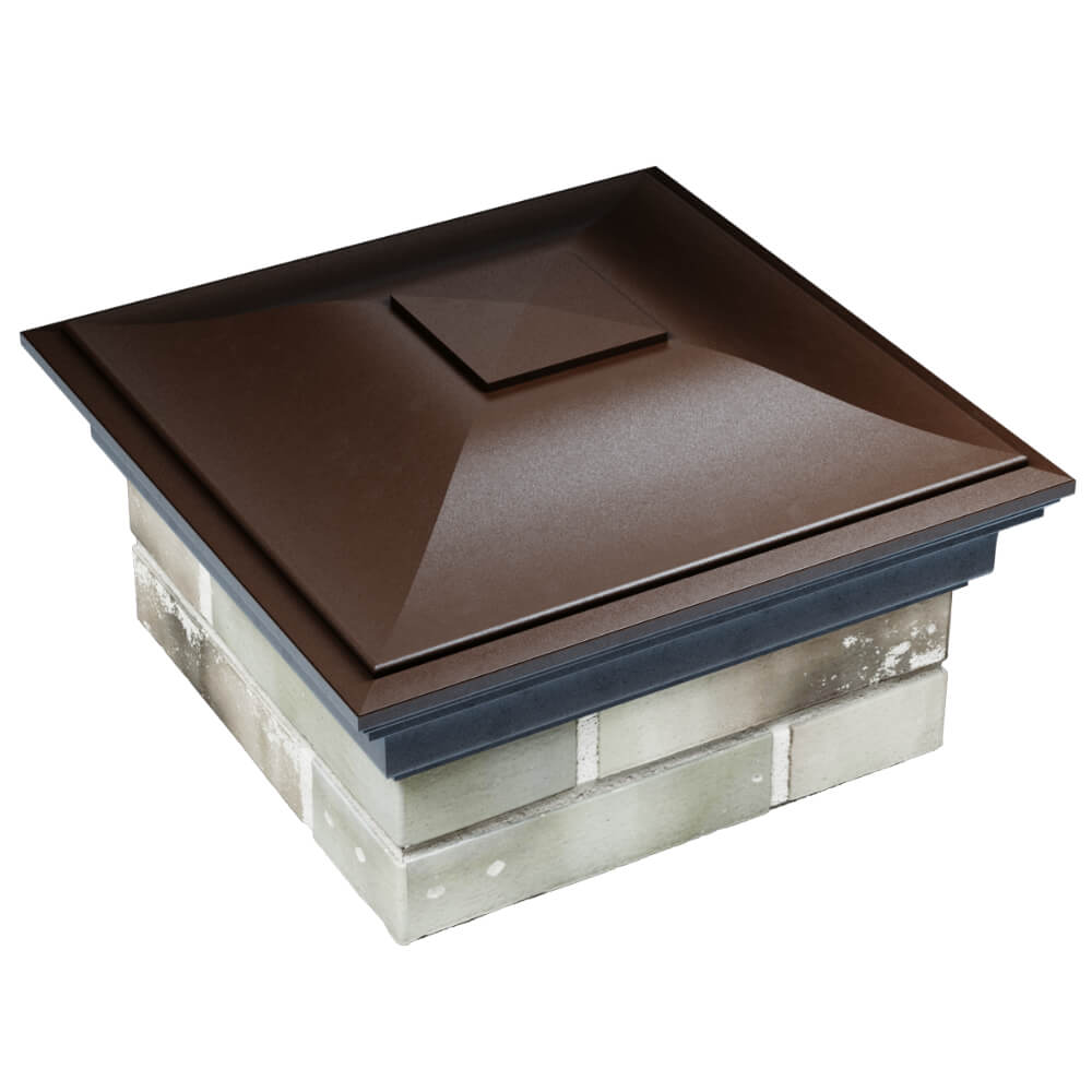 Колпак Zking Монблан Коричневый на столб 1.5х1.5 кирпича (385х385мм) в Первоуральске фото