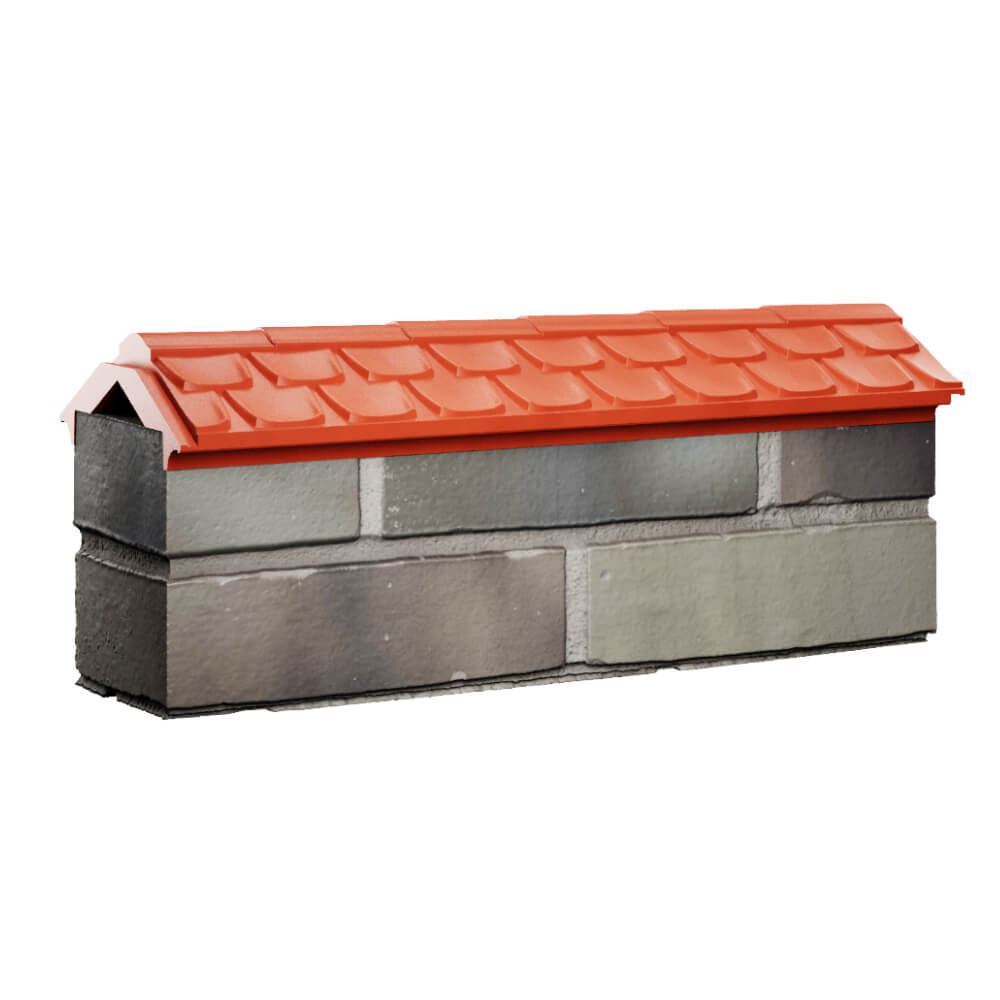 Парапет Zking Эльбрус Красный с посадкой на 0.5 кирпича (130мм) Первоуральск фото