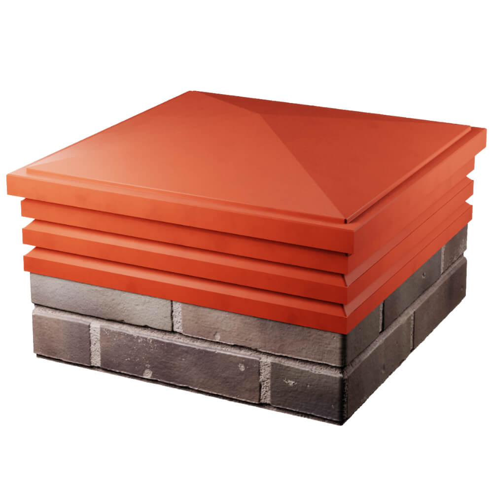 Колпак Zking Бона ХайТек Красный на столб 2х2 кирпича (513х513мм) в Первоуральске фото