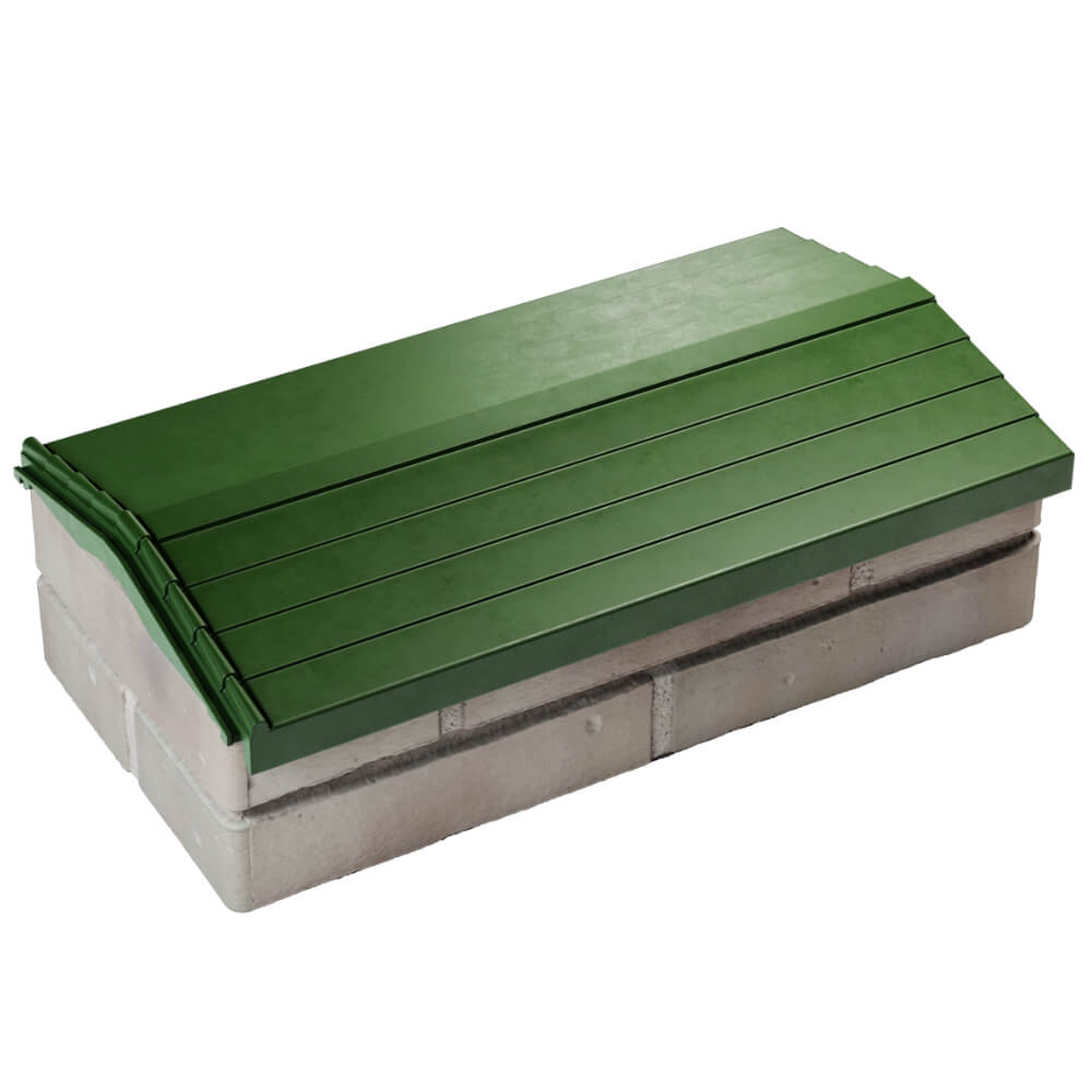 Парапет Zking Бона ХайТек Зеленый с посадкой на 1 кирпич (200/225/255мм) в Первоуральске фото