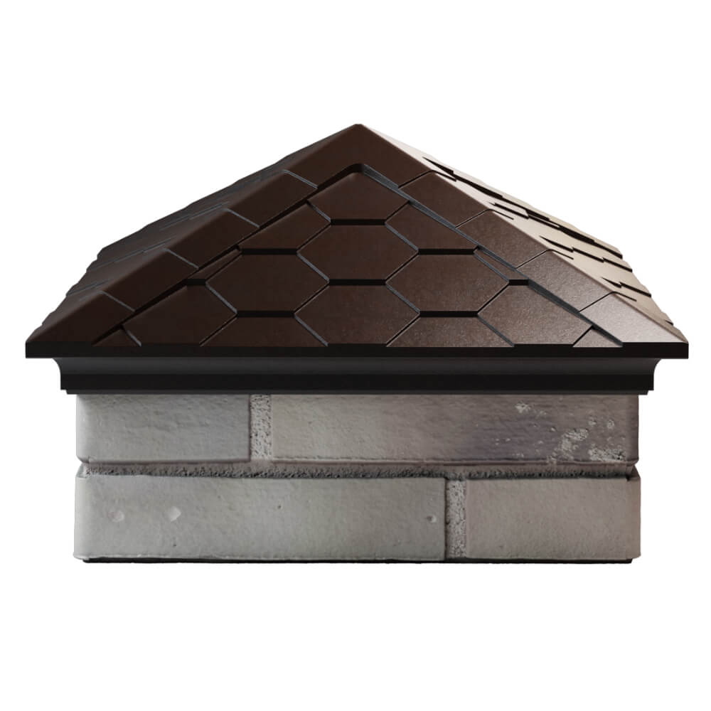 Колпак Zking Эверест Коричневый на столб 1.5х1.5 кирпича (390х390мм) Первоуральск фото
