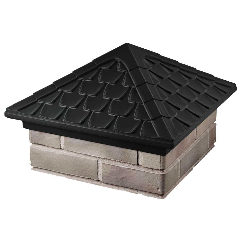 Колпак Zking Эльбрус Черный на столб 1.5х1.5 кирпича (385х385мм) в Первоуральске фото