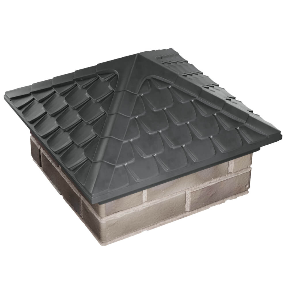 Колпак Zking Эльбрус Серый на столб 1.5х1.5 кирпича (385х385мм) в Первоуральске фото