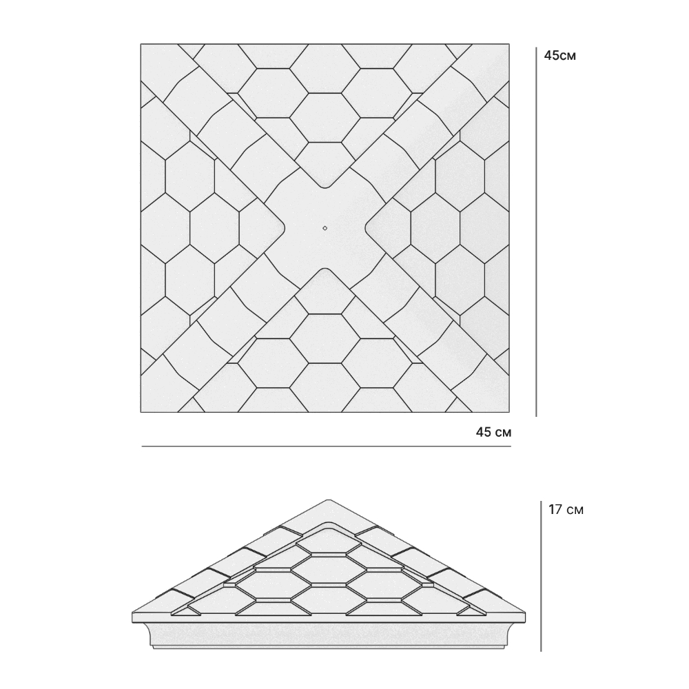 Колпак Zking Эверест Бежевый на столб 1.5х1.5 кирпича (390х390мм) в Первоуральске фото