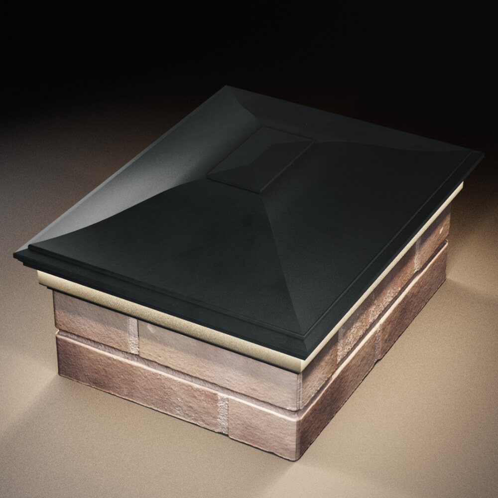 Колпак Zking Монблан Черный на столб 2х1.5 кирпича (515х385мм) c подсветкой в Первоуральске фото