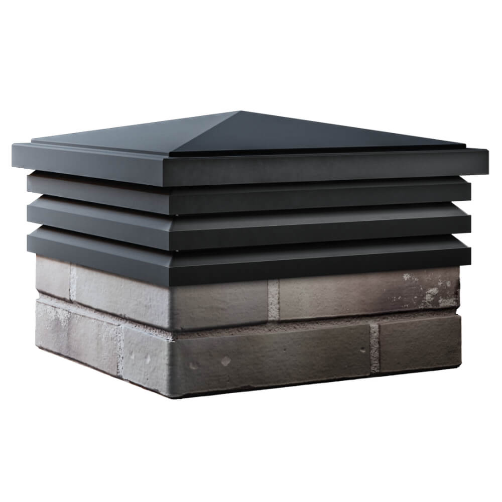 Колпак Zking Бона ХайТек Черный на столб 1.5х1.5 кирпича (385х385мм) в Первоуральске фото