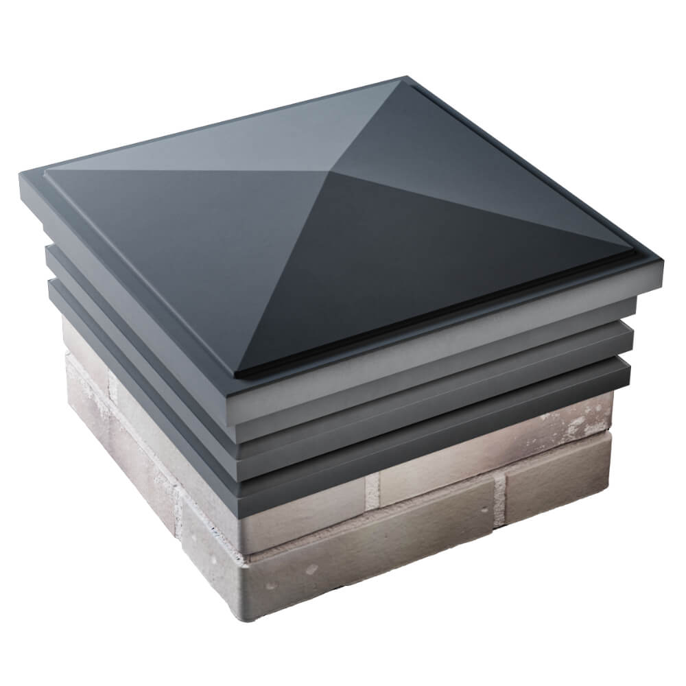 Колпак Zking Бона ХайТек Серый на столб 1.5х1.5 кирпича (385х385мм) в Первоуральске фото