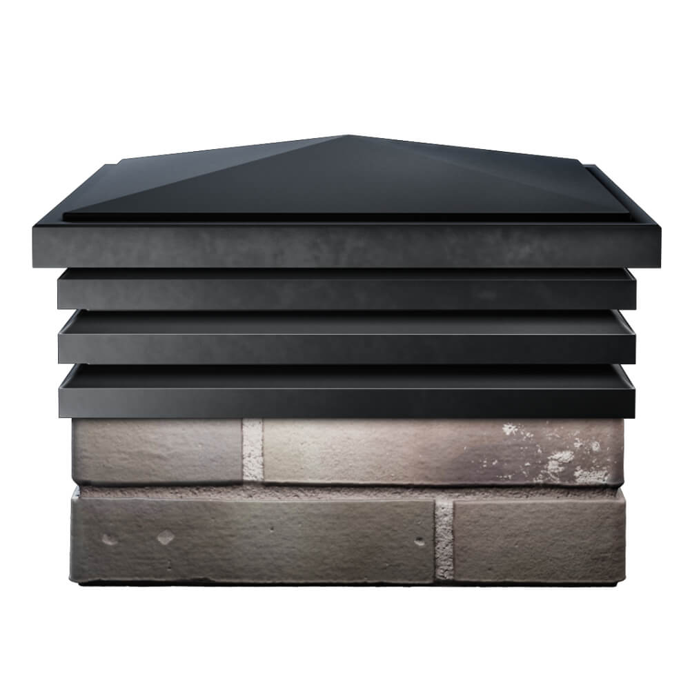 Колпак Zking Бона ХайТек Черный на столб 1.5х1.5 кирпича (385х385мм) Первоуральск фото