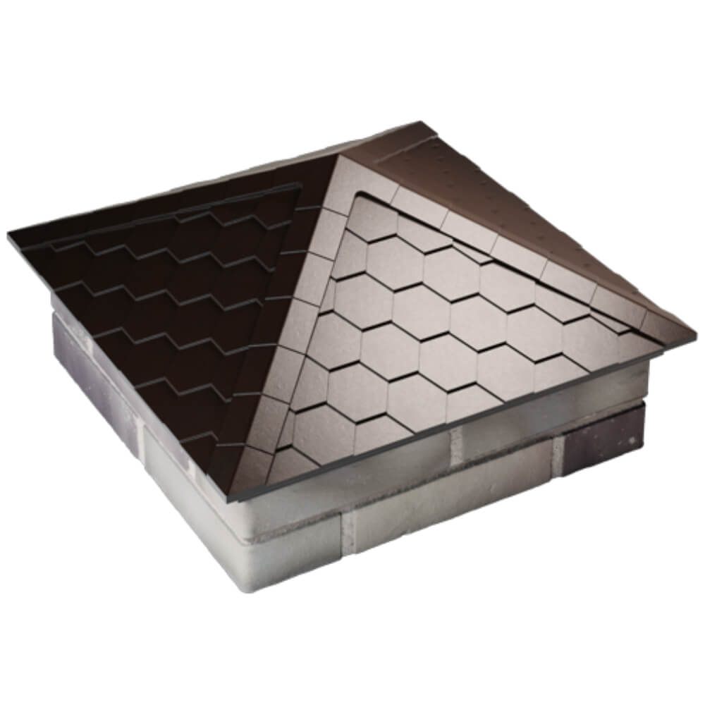 Колпак Zking Эверест Коричневый на столб 2х2 кирпича (535х535мм) Первоуральск фото