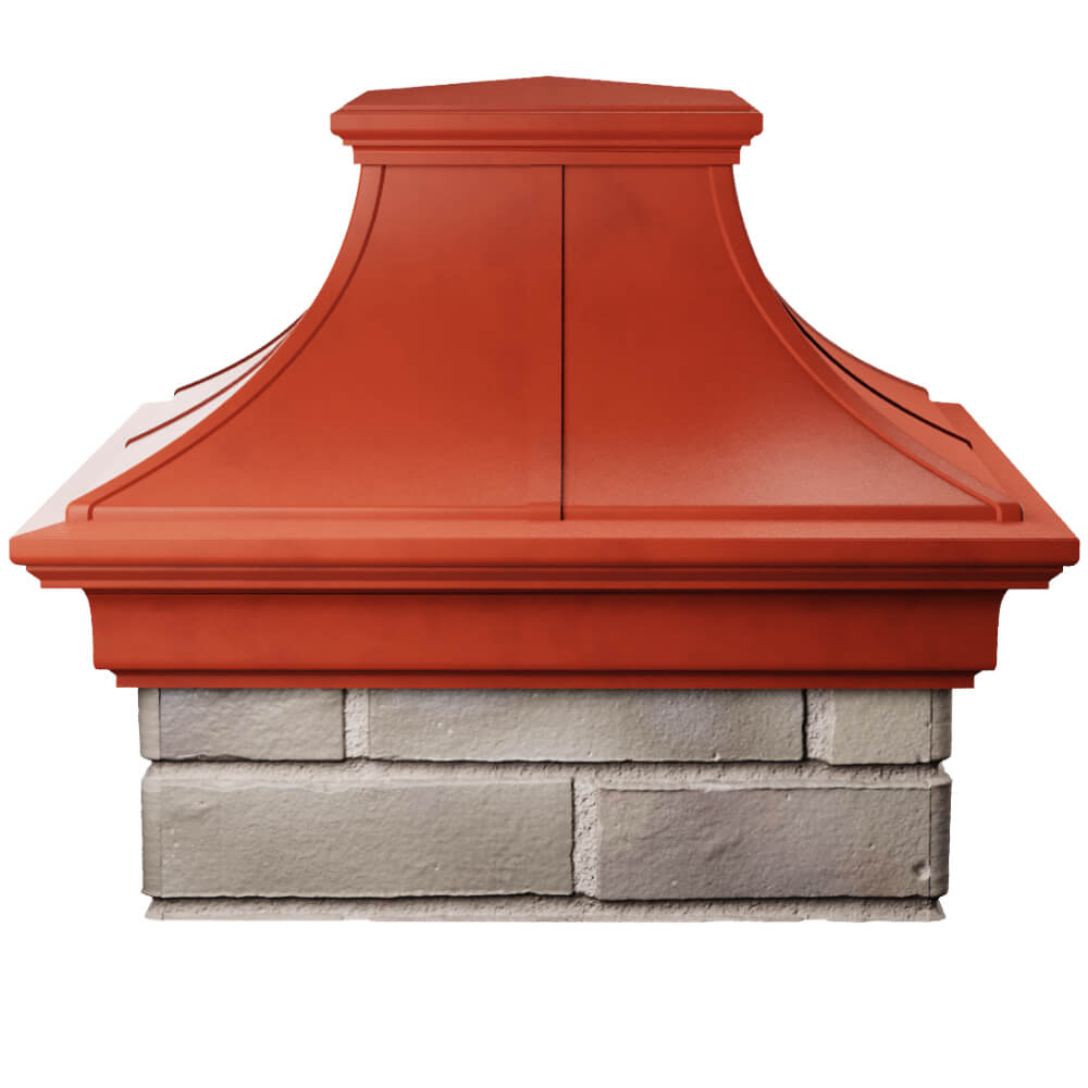Колпак Zking Монблан Премиум Красный на столб 1.5х1.5 кирпича (385х385мм) Первоуральск фото