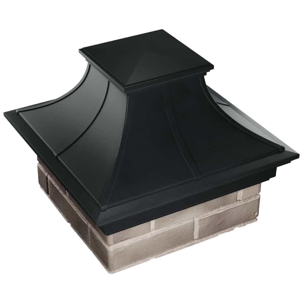 Колпак Zking Монблан Премиум Черный на столб 1.5х1.5 кирпича (385х385мм) в Первоуральске фото