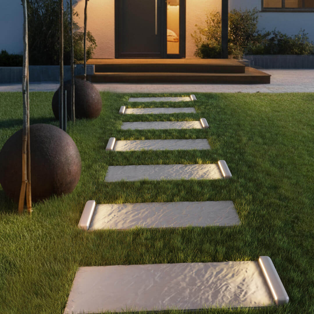 LED Светильник для шаговой плиты STONE Светлая Галька 330х75х98мм в Первоуральске фото