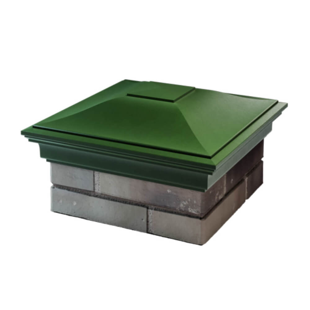 Колпак Zking Монблан Зеленый на столб 1.5х1.5 еврокирпича 0.7НФ (355х355мм) в Первоуральске фото