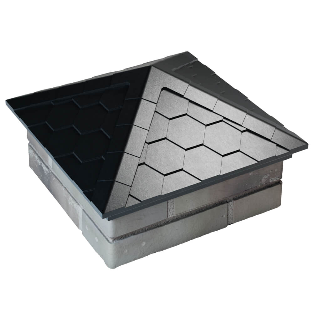 Колпак Zking Эверест Черный на столб 1.5х1.5 кирпича (390х390мм) в Первоуральске фото