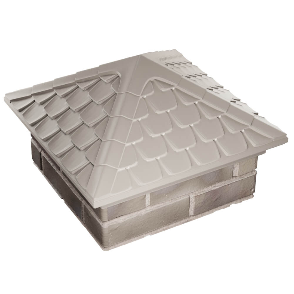 Колпак Zking Эльбрус Бежевый на столб 1.5х1.5 кирпича (385х385мм) в Первоуральске фото