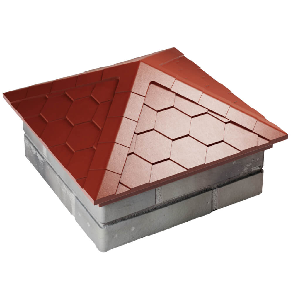 Колпак Zking Эверест Красный на столб 1.5х1.5 кирпича (390х390мм) в Первоуральске фото