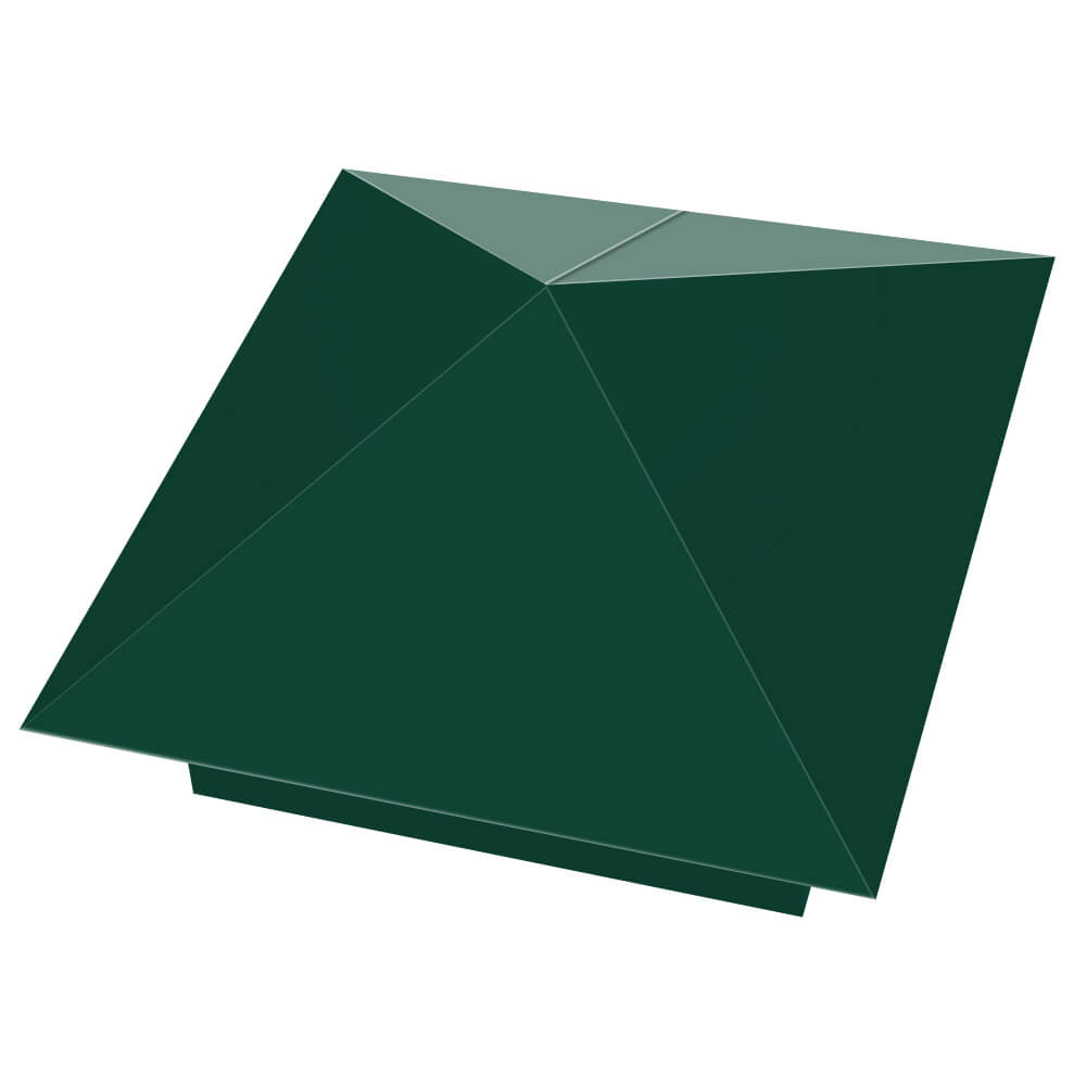 Колпак металлический 390х390мм RAL6005 Зеленый Мох заборный Первоуральск фото