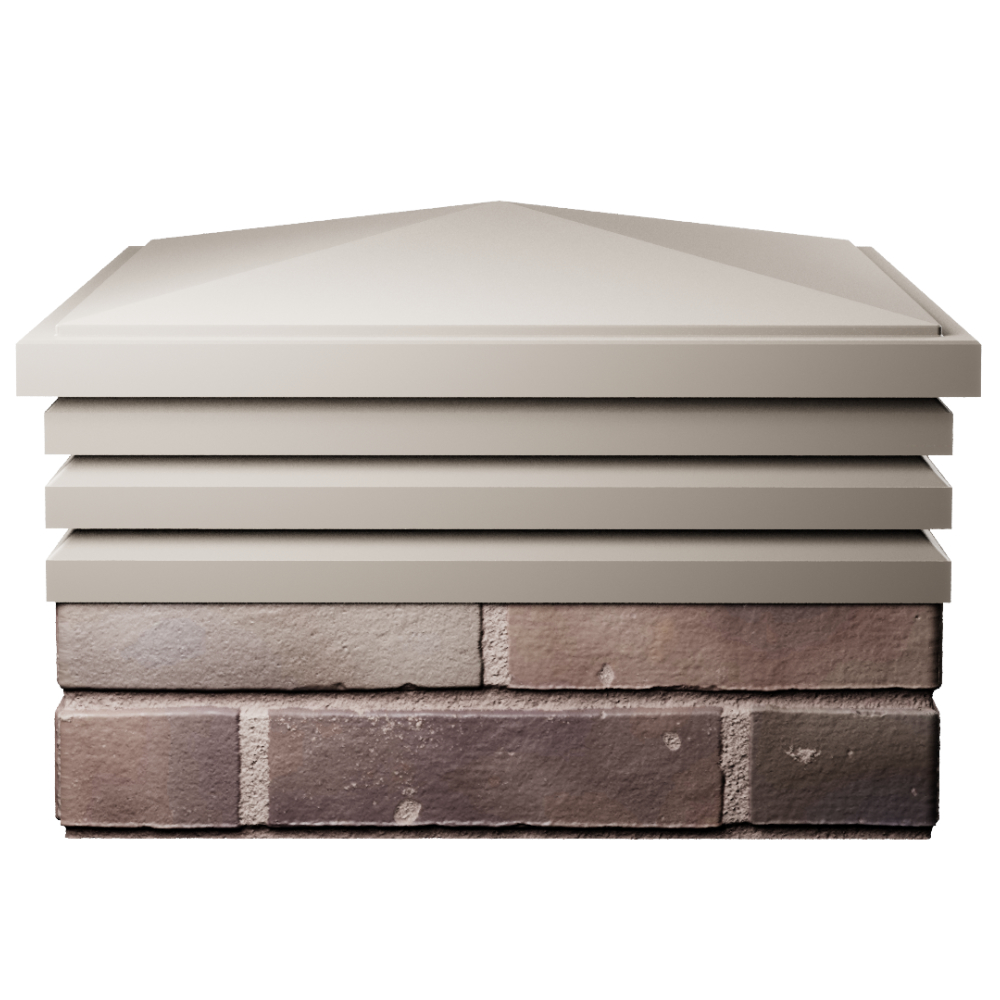 Колпак Zking Бона ХайТек Бежевый на столб 2х2 кирпича (513х513мм) Первоуральск фото