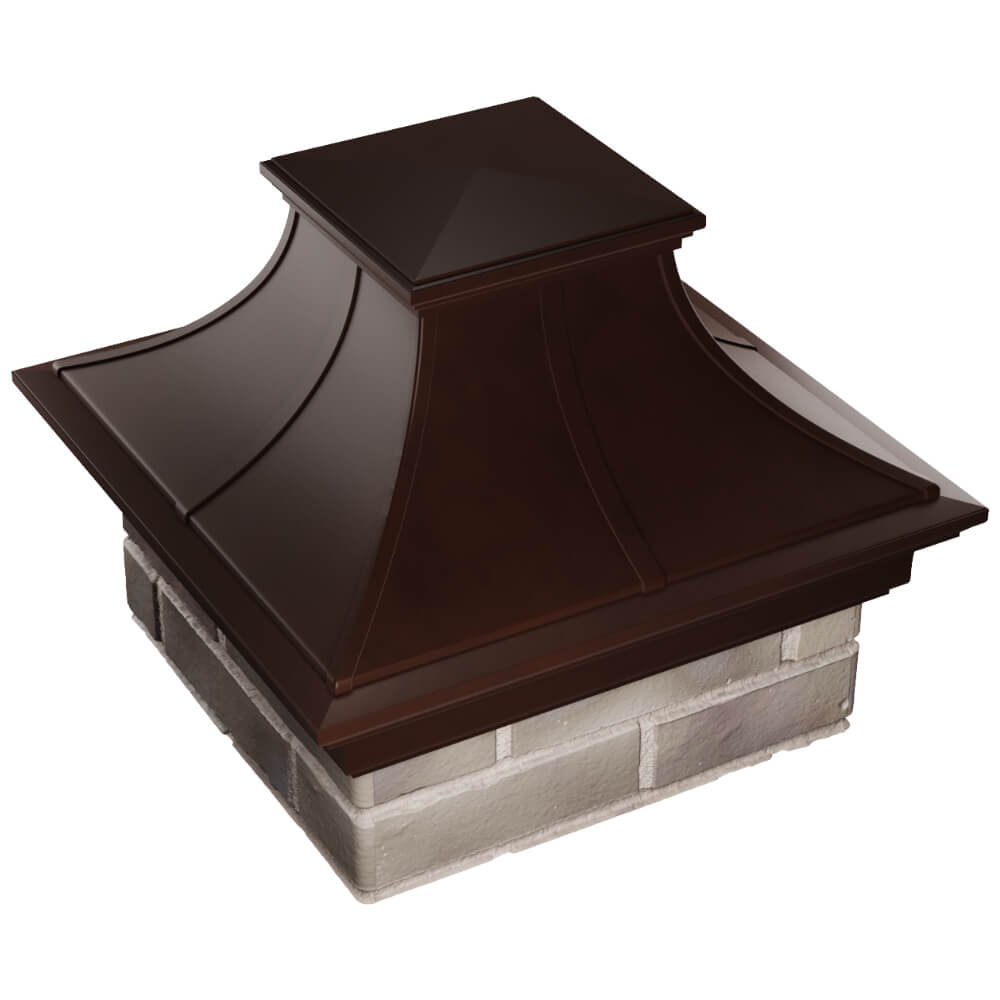 Колпак Zking Монблан Премиум Коричневый на столб 1.5х1.5 кирпича (385х385мм) в Первоуральске фото