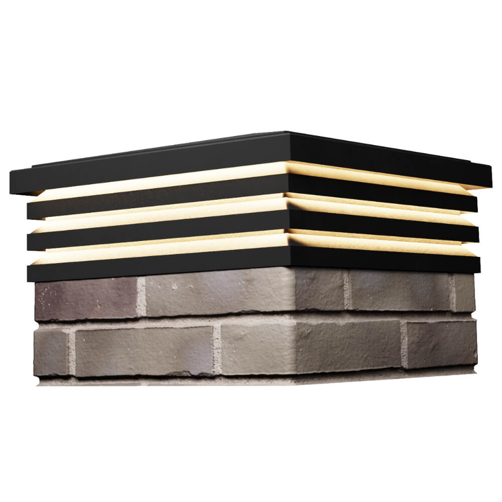 Колпак Zking Бона ХайТек Черный на столб 1.5х1.5 кирпича (385х385мм) с подсветкой в Первоуральске фото