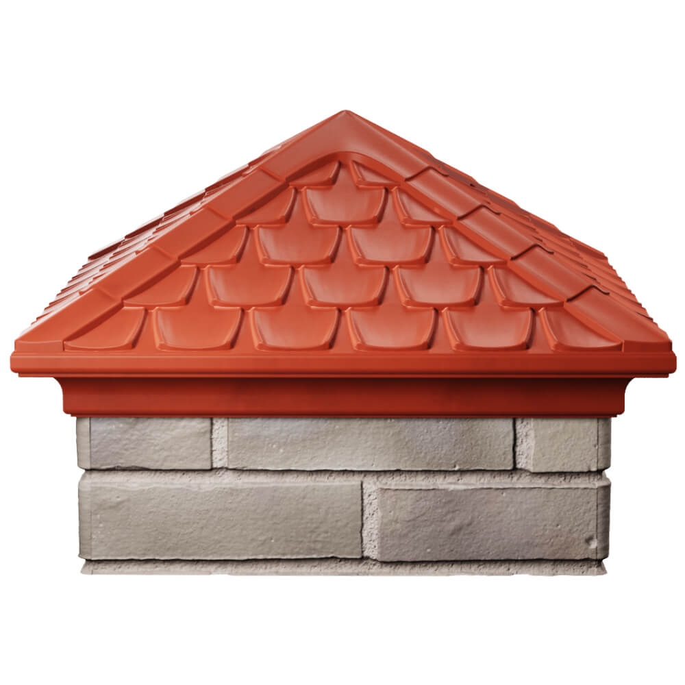 Колпак Zking Эльбрус Красный на столб 1.5х1.5 кирпича (385х385мм) Первоуральск фото