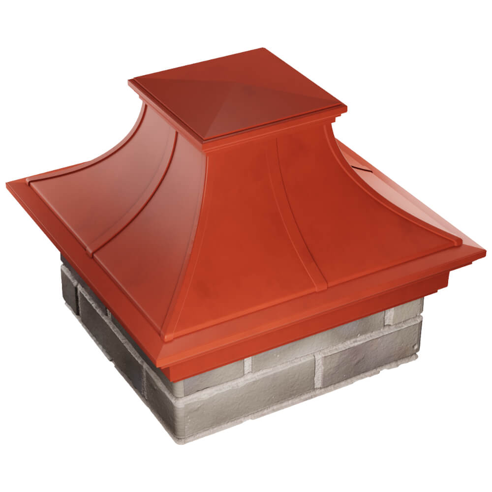 Колпак Zking Монблан Премиум Красный на столб 1.5х1.5 кирпича (385х385мм) в Первоуральске фото