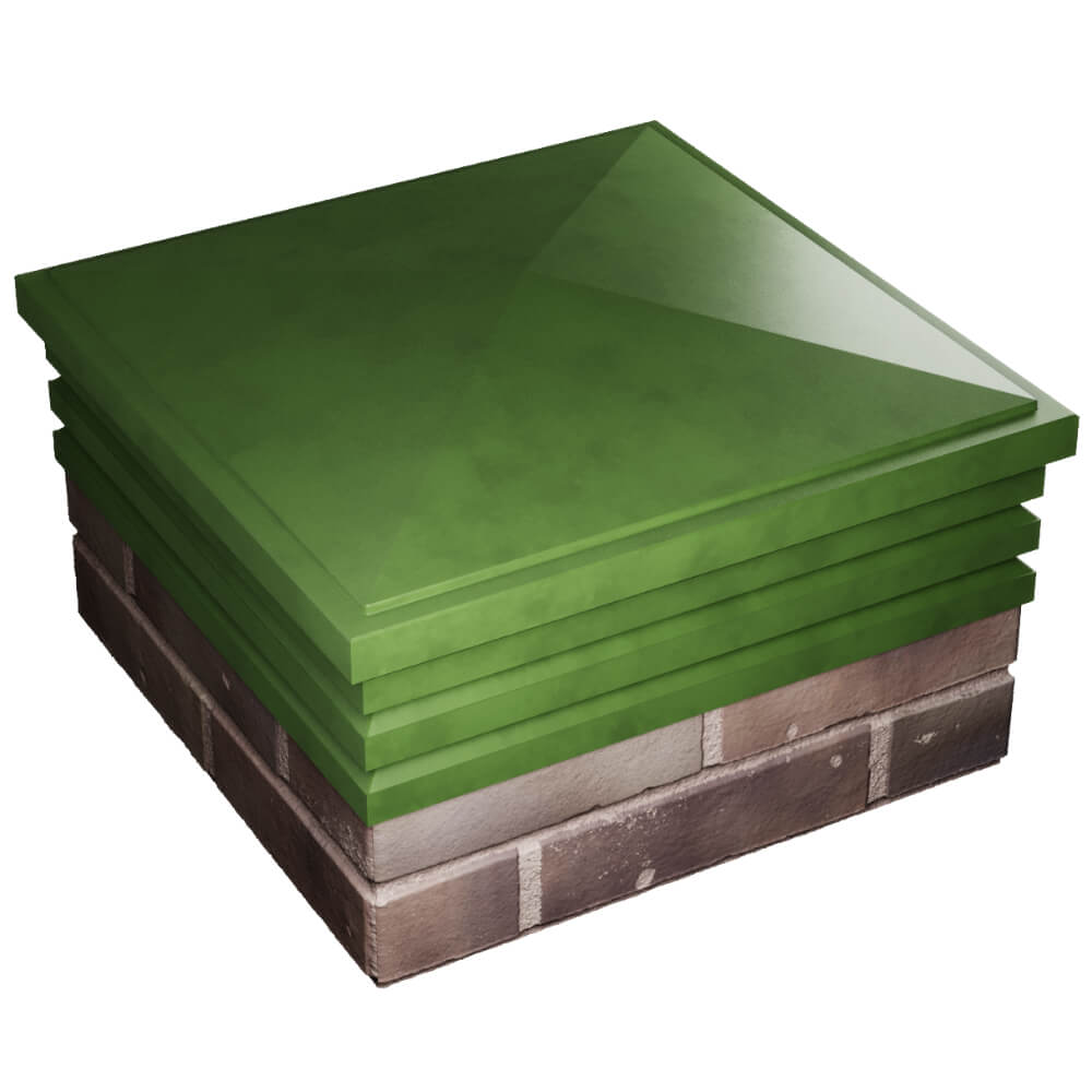 Колпак Zking Бона ХайТек Зеленый на столб 2х2 кирпича (513х513мм) в Первоуральске фото