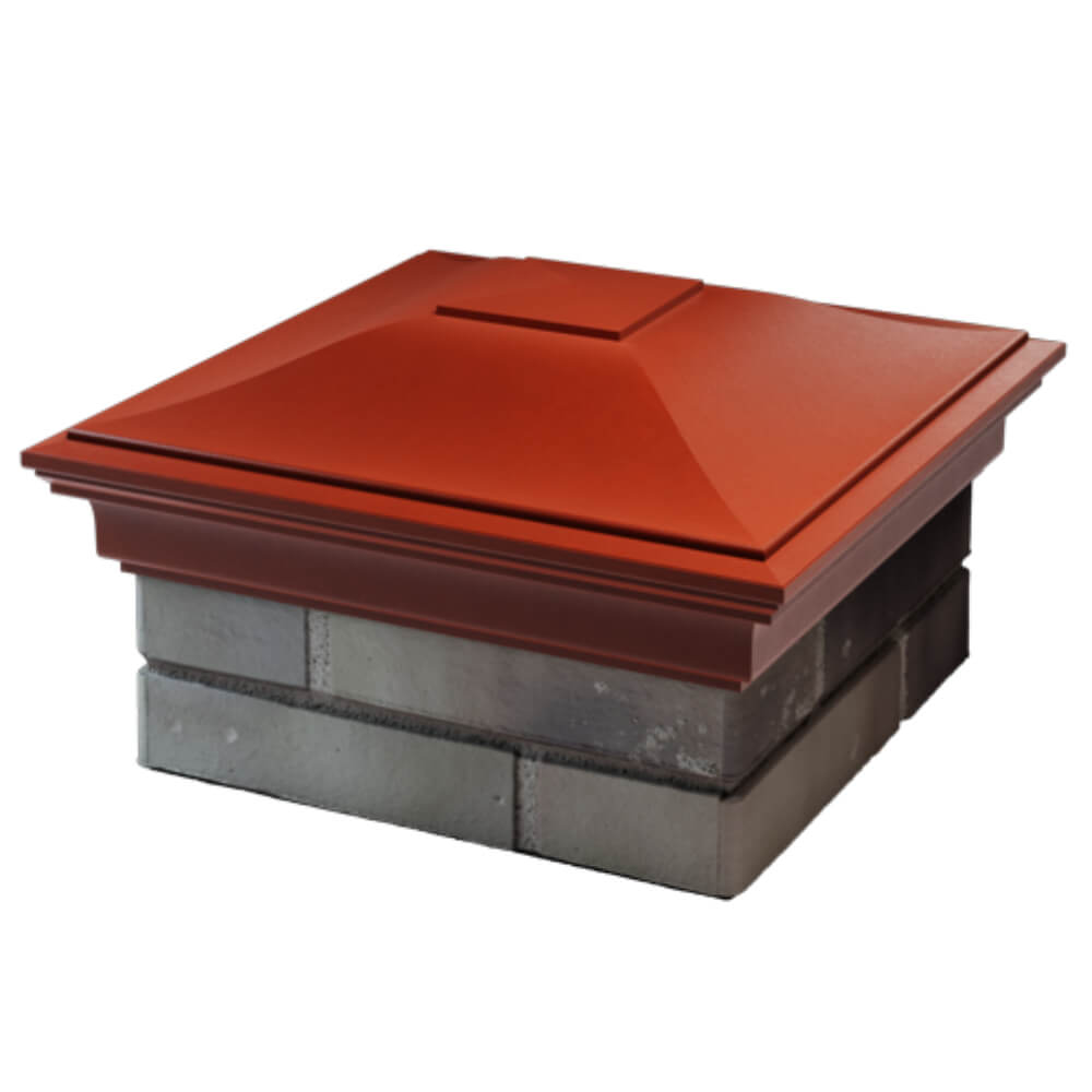 Колпак Zking Монблан Красный на столб 1.5х1.5 кирпича (385х385мм) в Первоуральске фото