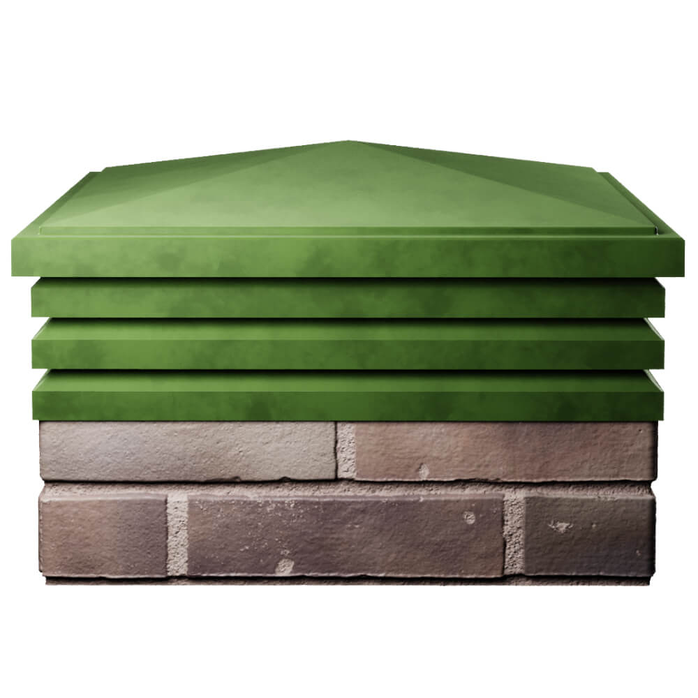 Колпак Zking Бона ХайТек Зеленый на столб 2х2 кирпича (513х513мм) Первоуральск фото