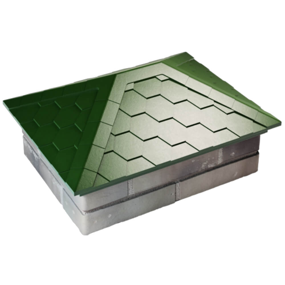 Колпак Zking Эверест Зеленый на столб 2х1.5 кирпича (520х390мм) Первоуральск фото