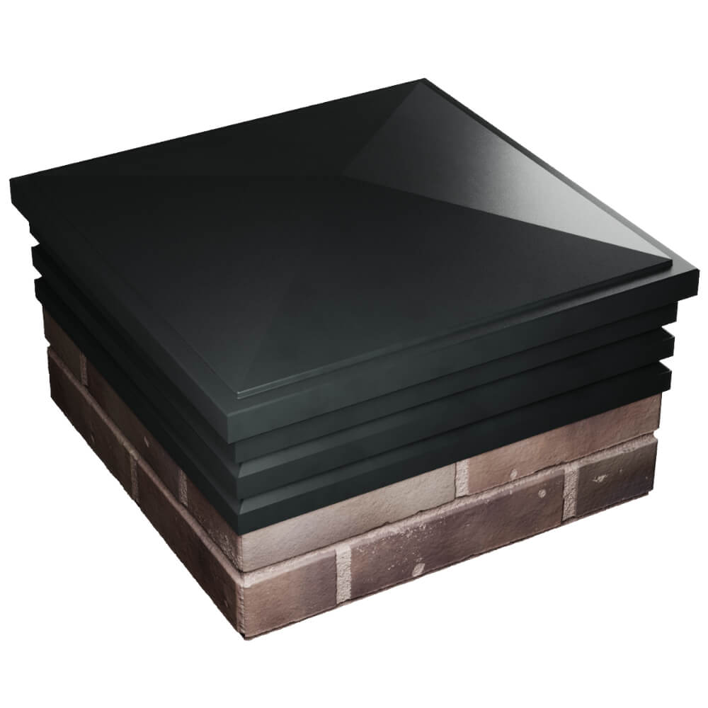 Колпак Zking Бона ХайТек Черный на столб 2х2 кирпича (513х513мм) в Первоуральске фото