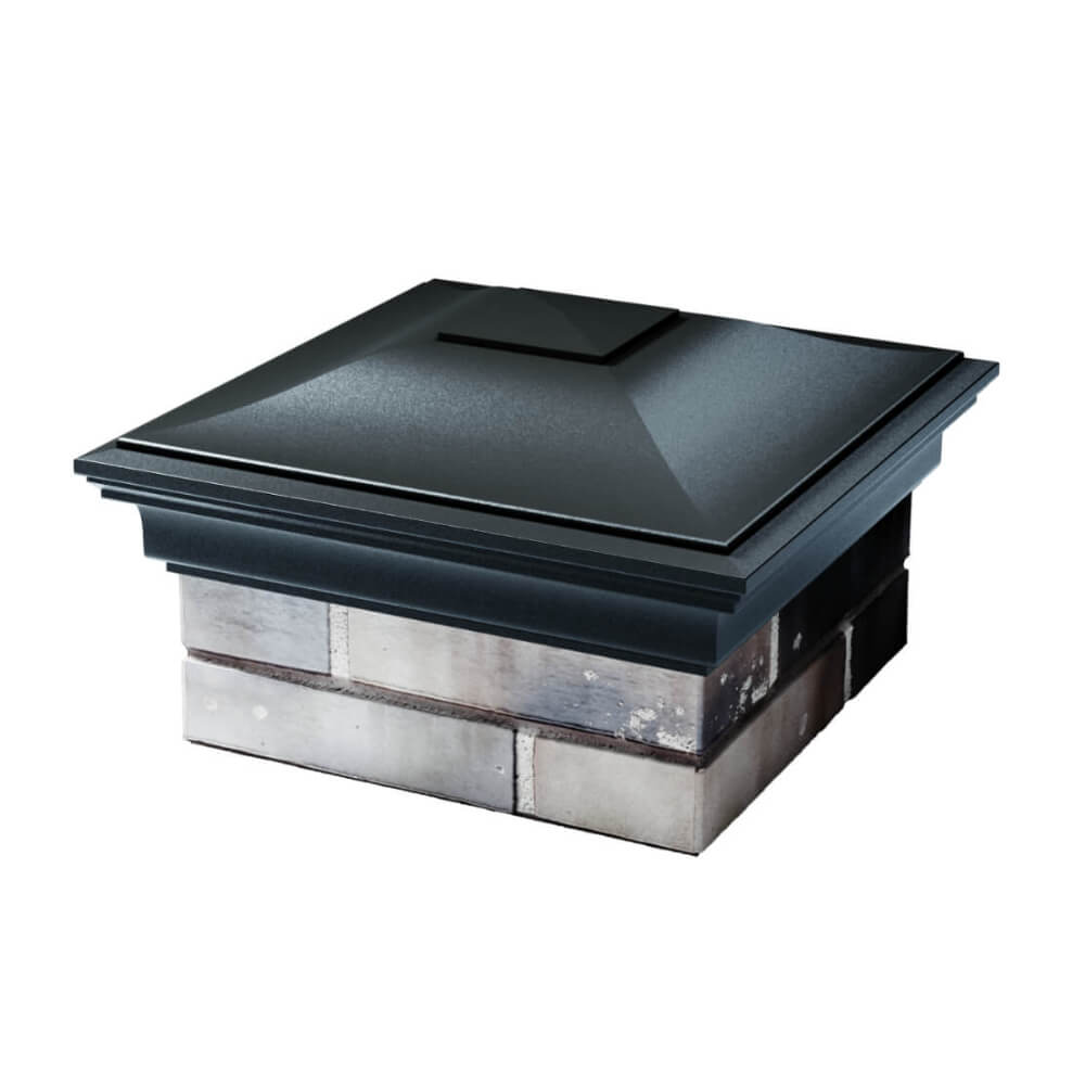 Колпак Zking Монблан Черный на столб 1.5х1.5 еврокирпича 0.7НФ (355х355мм) в Первоуральске фото