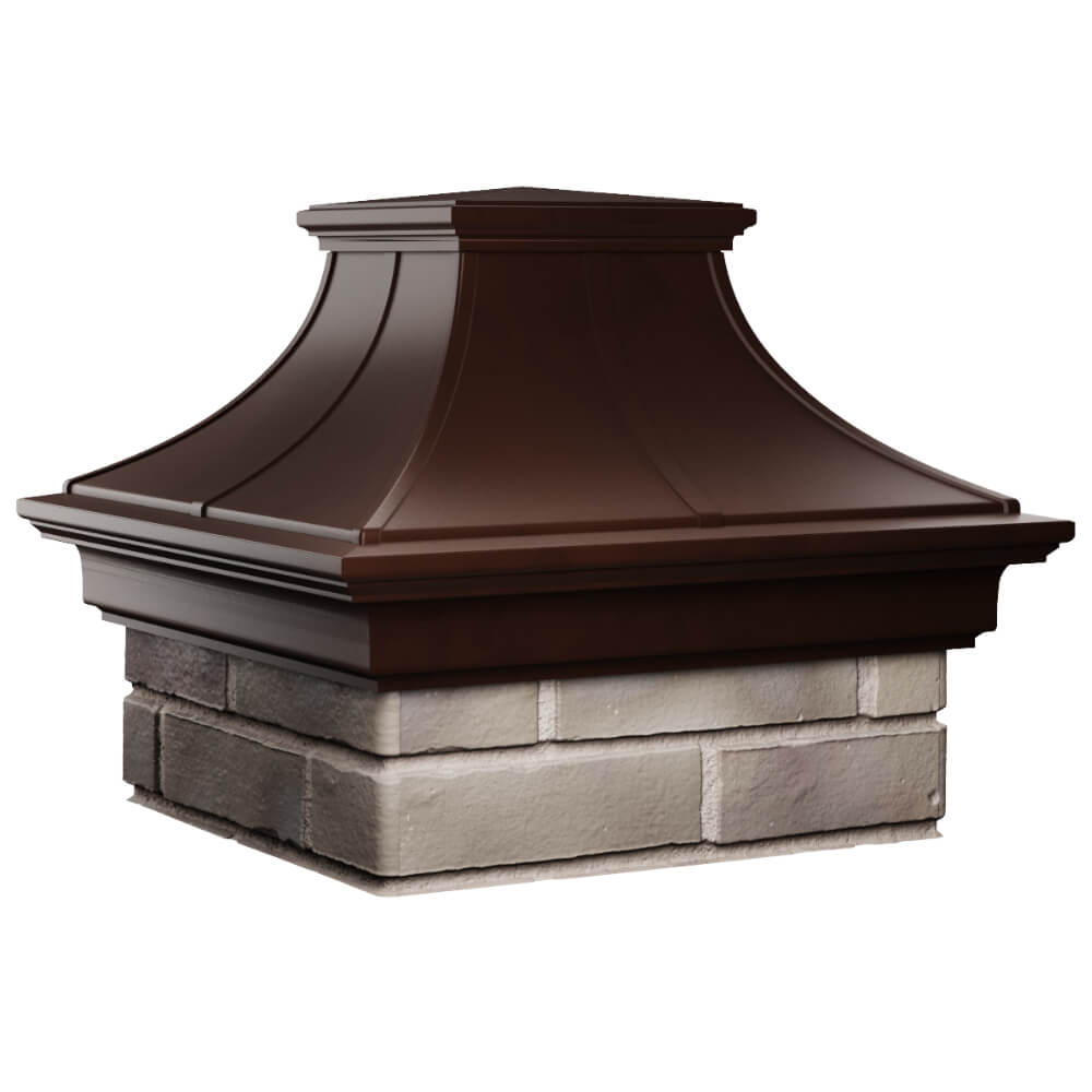 Колпак Zking Монблан Премиум Коричневый на столб 1.5х1.5 кирпича (385х385мм) в Первоуральске фото