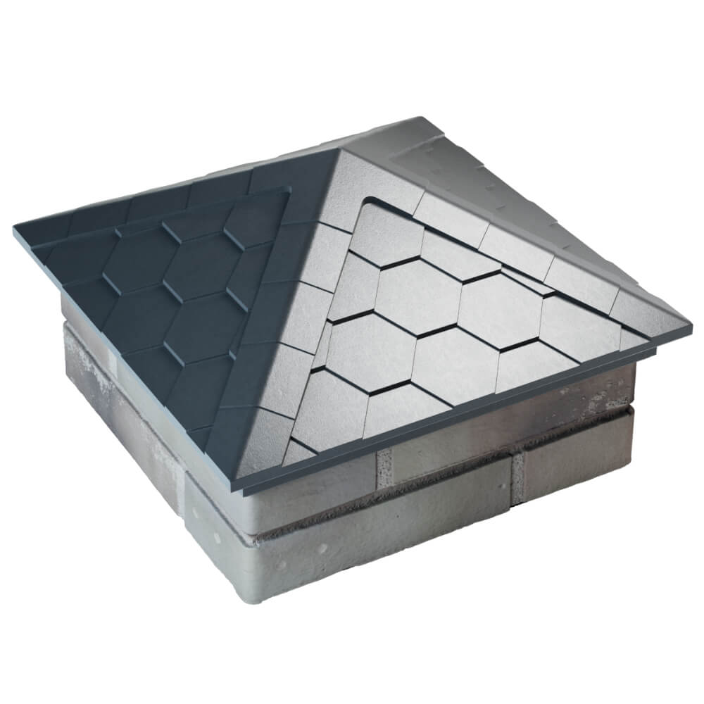 Колпак Zking Эверест Серый на столб 1.5х1.5 кирпича (390х390мм) в Первоуральске фото