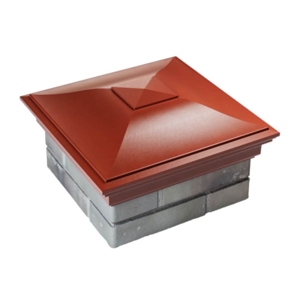 Колпак Zking Монблан Красный на столб 1.5х1.5 еврокирпича 0.7НФ (355х355мм) в Первоуральске фото