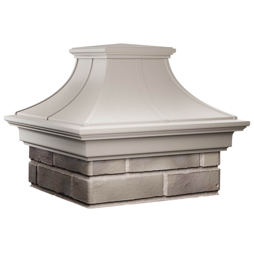 Колпак Zking Монблан Премиум Бежевый на столб 1.5х1.5 кирпича (385х385мм) в Первоуральске фото