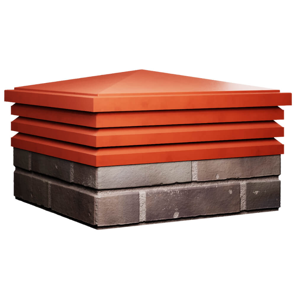 Колпак Zking Бона ХайТек Красный на столб 2х2 кирпича (513х513мм) в Первоуральске фото