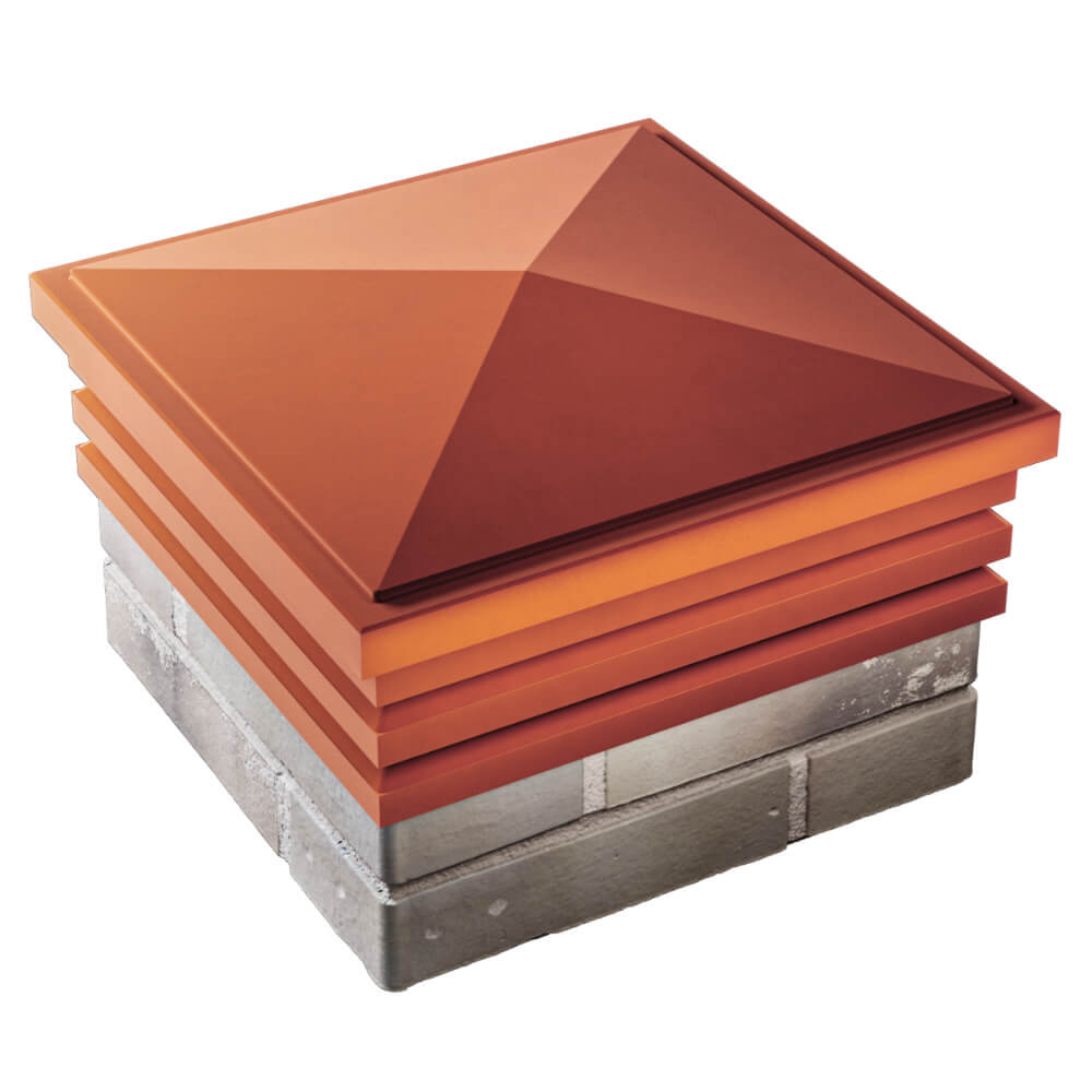 Колпак Zking Бона ХайТек Красный на столб 1.5х1.5 кирпича (385х385мм) в Первоуральске фото